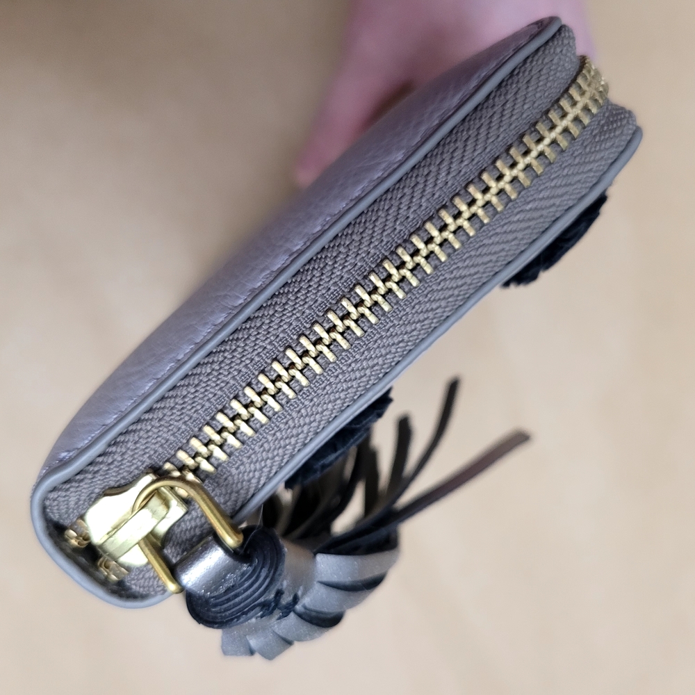 Fossil Gray Wallet with Silver Embellishments and Tassel - Picture 6 of 11